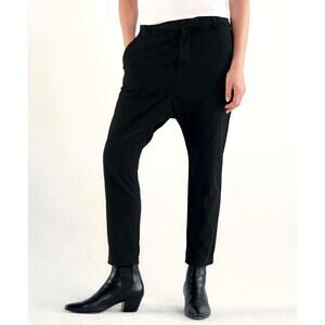 NEW! Nili Lotan $495 WOOL PARIS Pants 8 Drop Crotch Slouchy Cropped Black